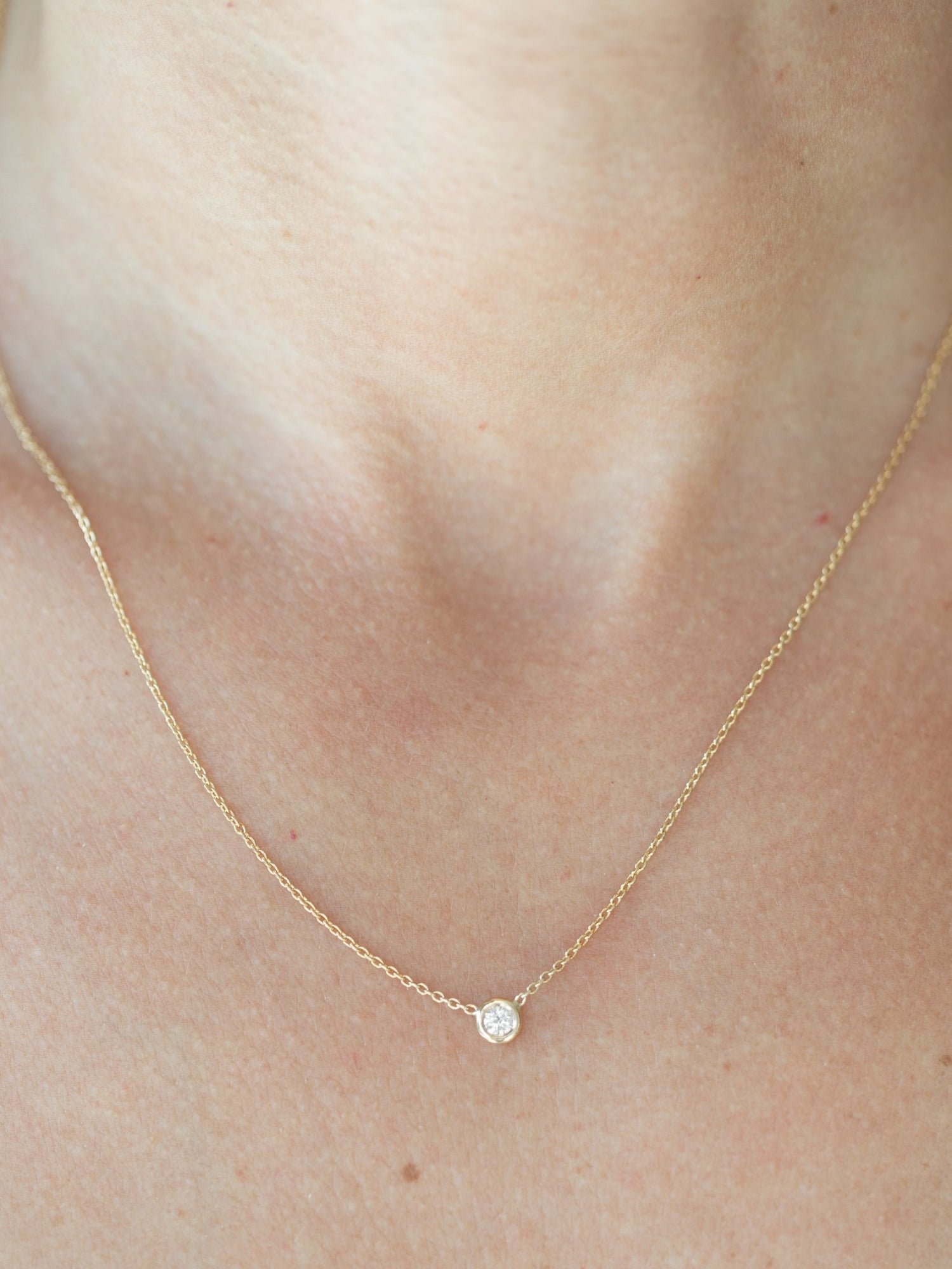 Wearing Solo Diamond Necklace