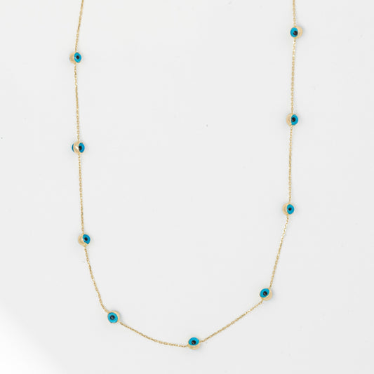 Mavi Evil Eye Glass Stones Necklace