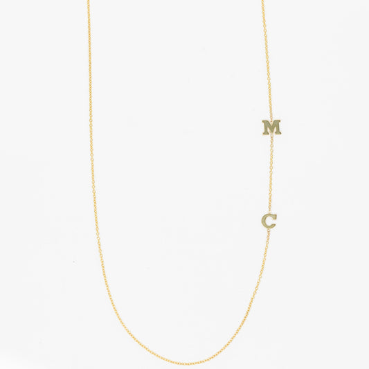 Double Small Initial Personalized Necklace