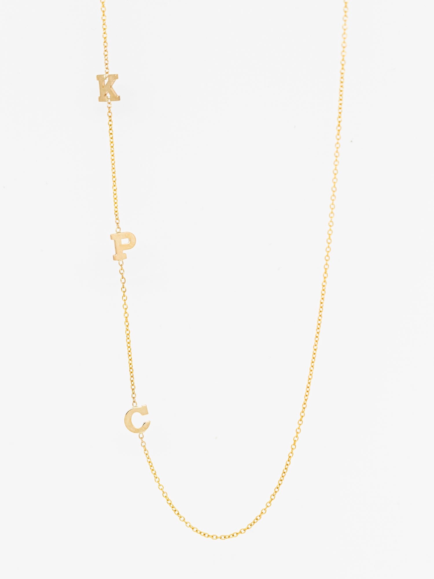 Triple Small Initial Personalized Necklace