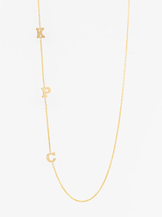 Triple Small Initial Personalized Necklace