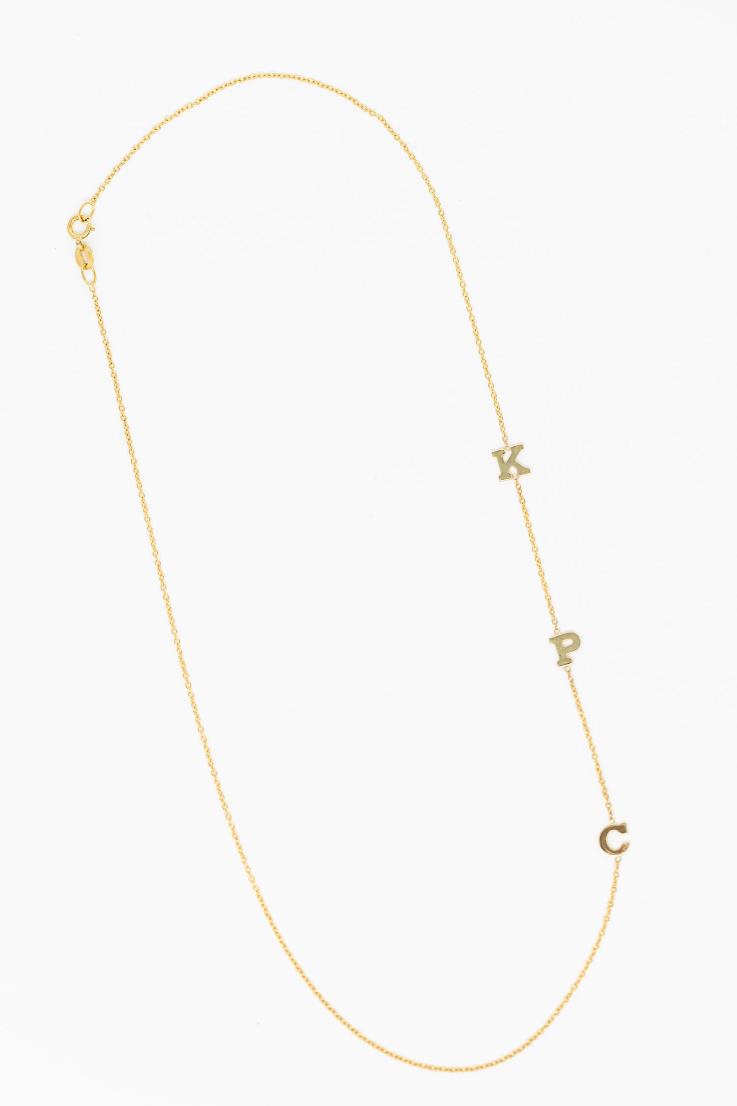 Triple Small Initial Personalized Necklace - Full View