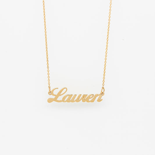 Close View of Custom Cursive Name Necklace