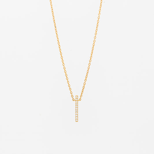 Dainty Diamond Vertical Bar Necklace