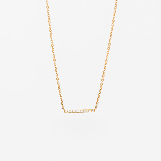Dainty Diamond Horizontal Bar Necklace