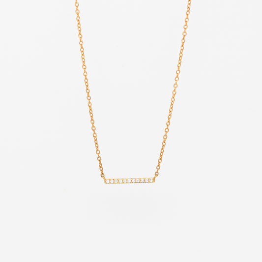 Dainty Diamond Bar Necklace - Horizontal
