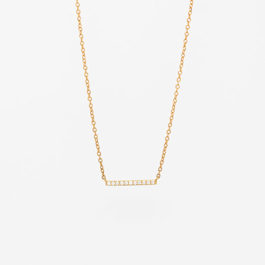 Dainty Diamond Horizontal Bar Necklace