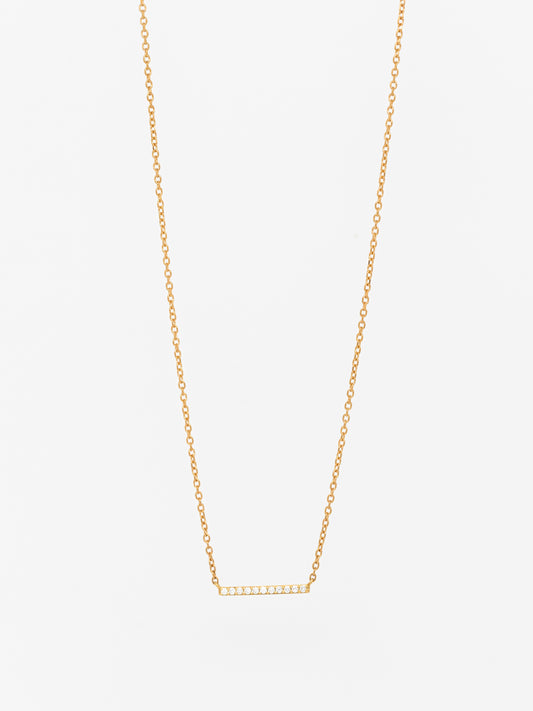 Dainty Diamond Bar Necklace - Horizontal