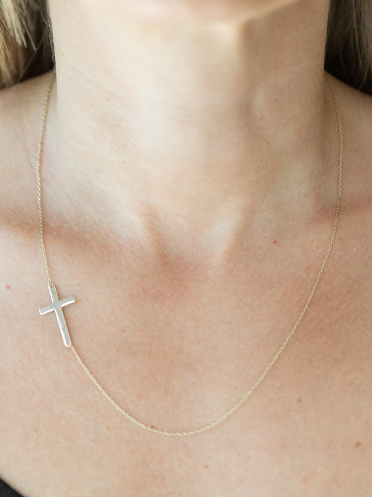 Asymmetric Cross Necklace