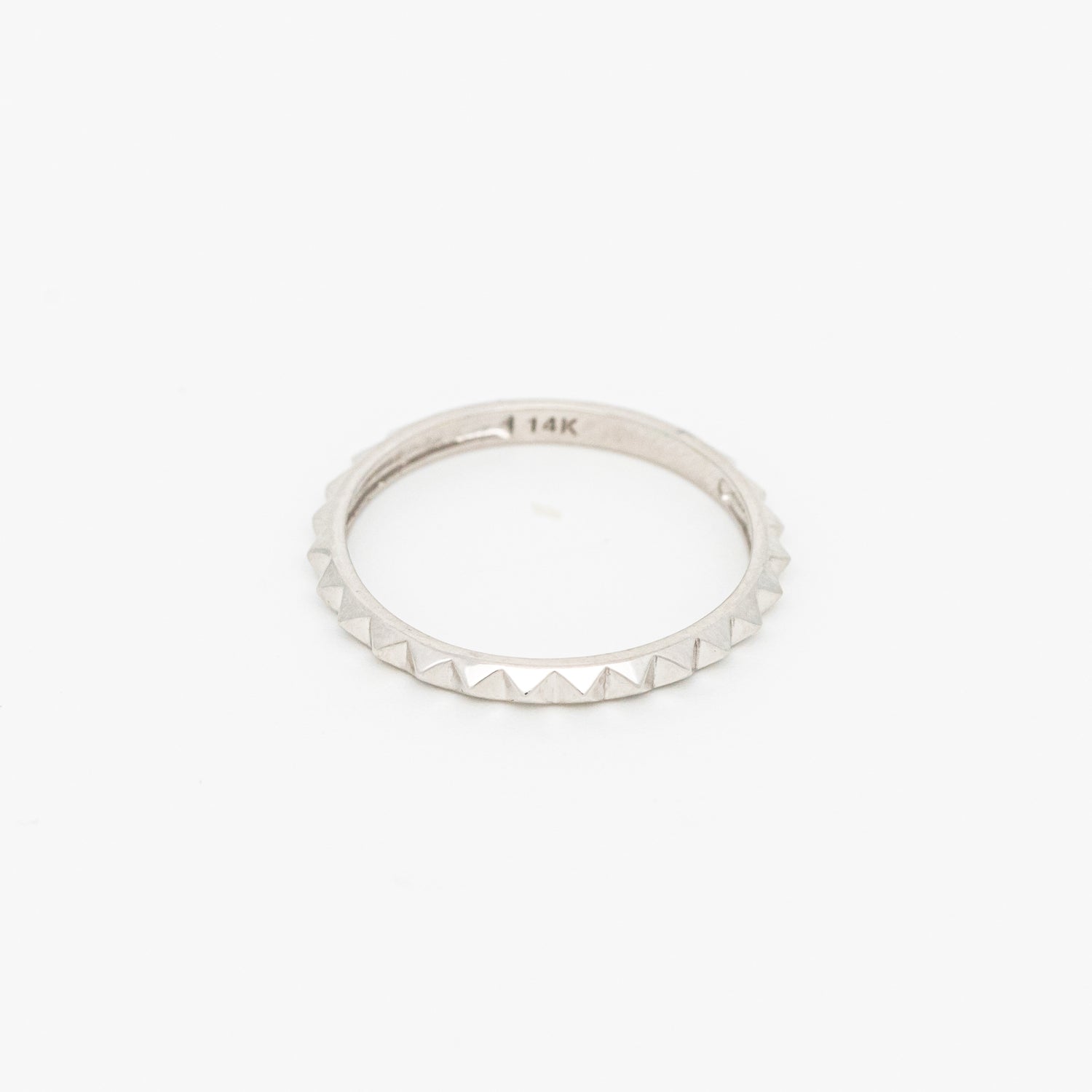 Spiky Design Ring - 14K White Gold
