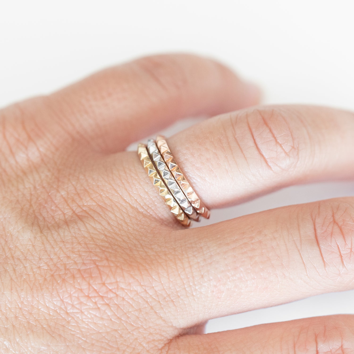 Wearing Spiky Design Rings