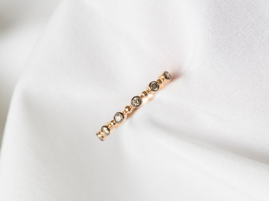 Amelia Champagne Diamond Bead Ring