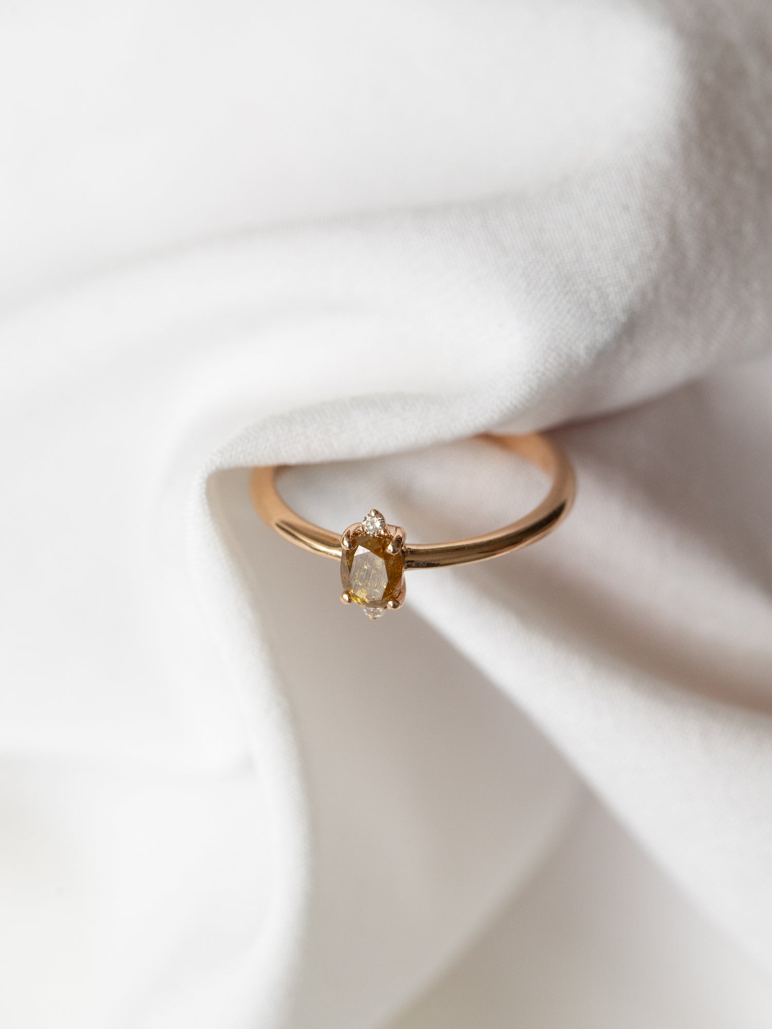 Charlotte Cushion Cut Champagne Diamond Ring - Full View