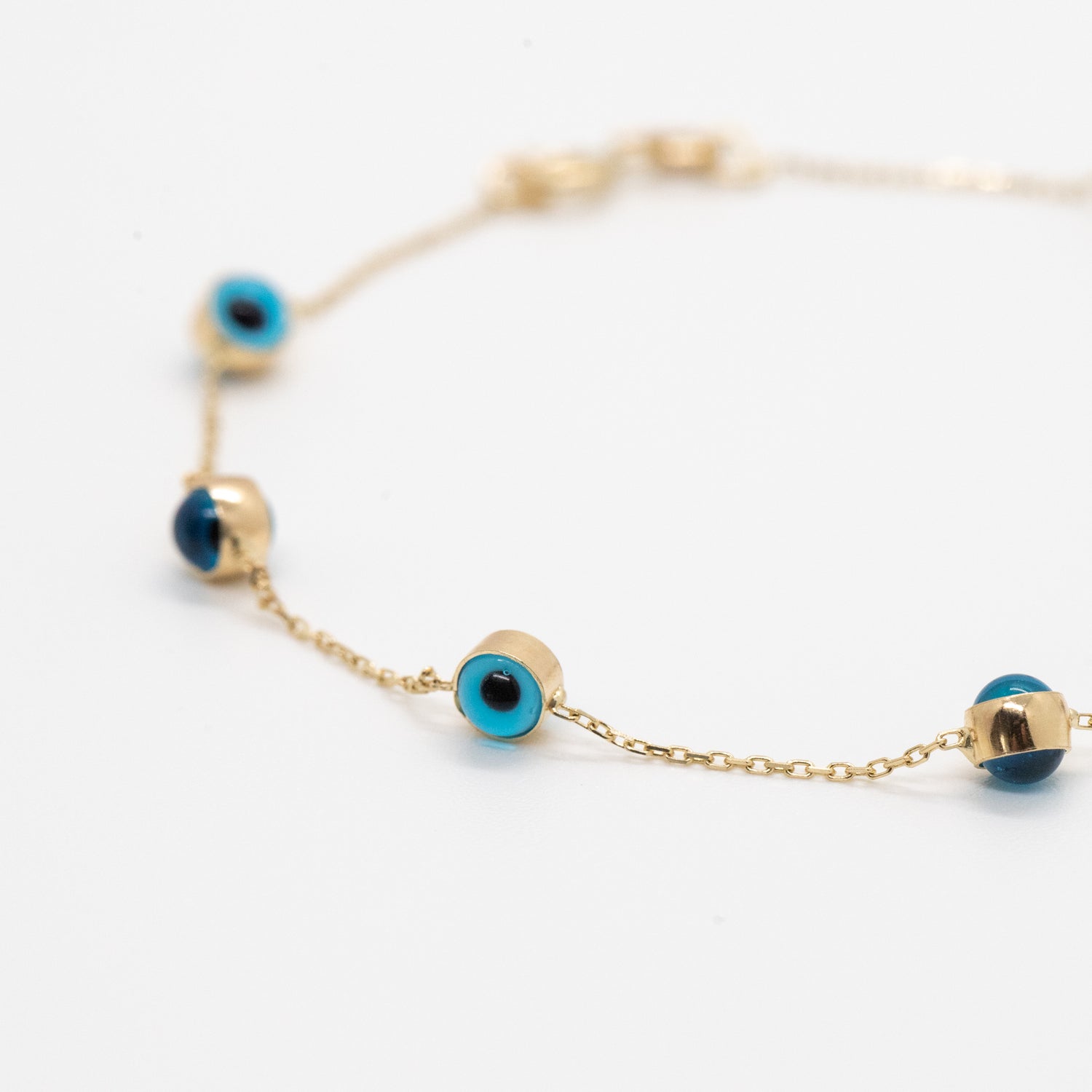 Mavi Evil Eye Glass Stones Necklace - Close View