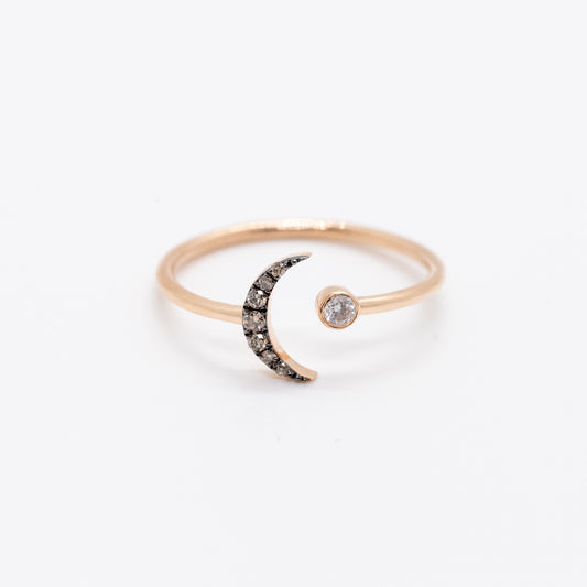 Diamond Bezel Crescent Ring