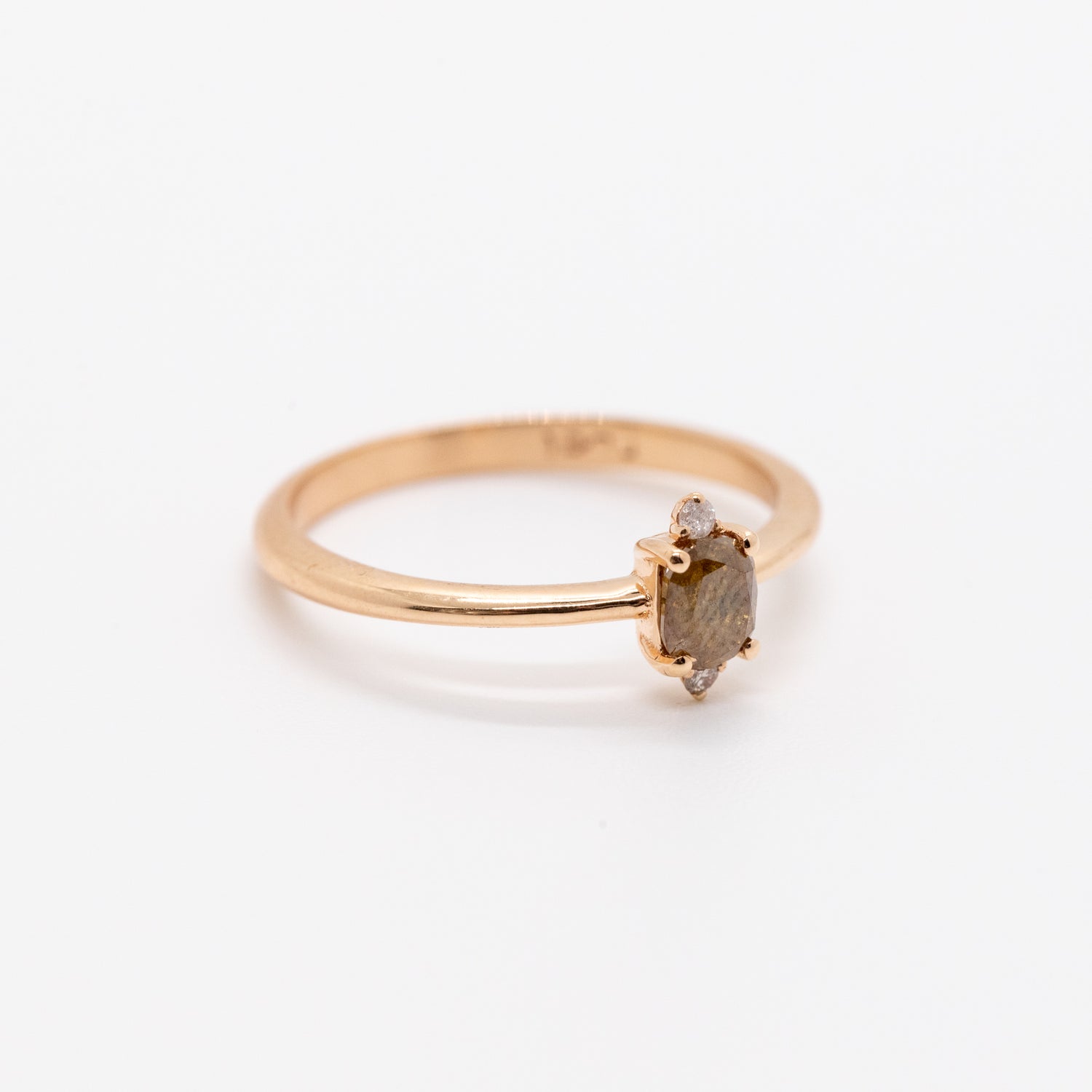 Charlotte Cushion Cut Champagne Diamond Ring - Side View