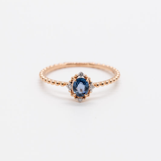 Eloise Gold & Sapphire Bead Ring 