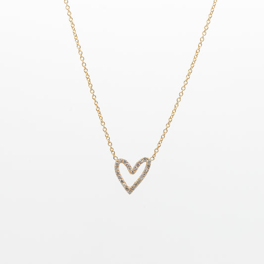 Lav Diamond Heart Necklace