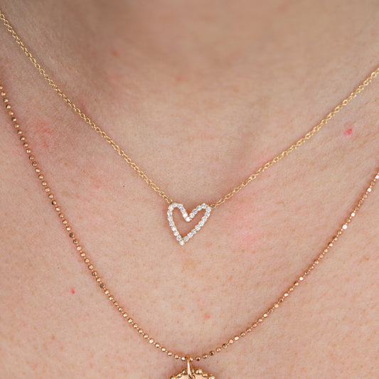 Lav Diamond Heart Necklace