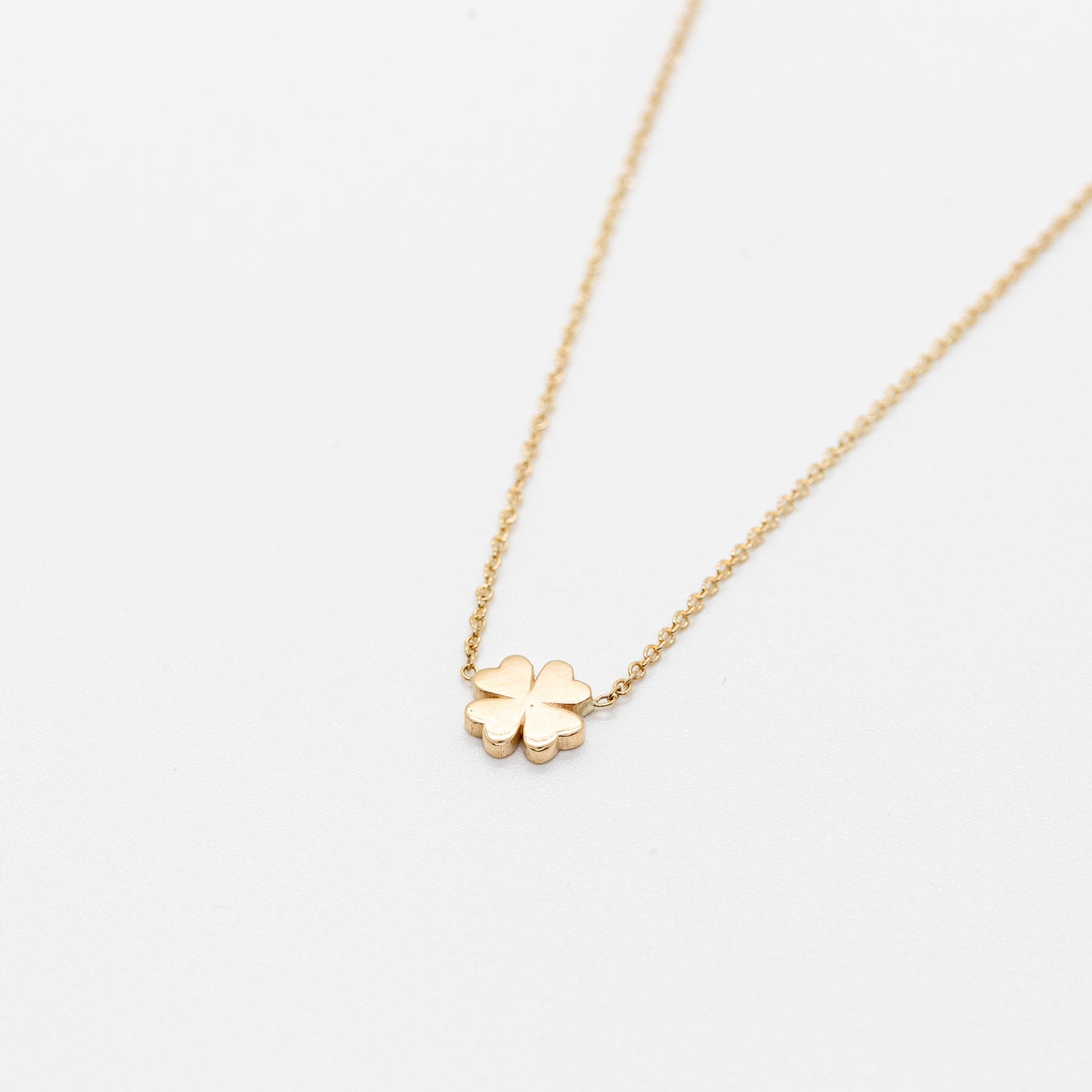 Mini Lucky Clover Necklace - Close View