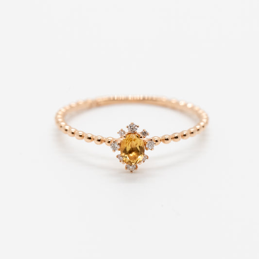 Belle Yellow Topaz Bead Ring
