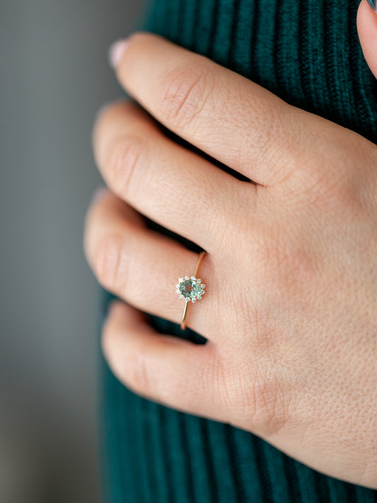 Adorn Prasiolite Diamond Ring