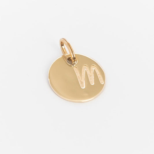 Round Disc Lowercase Initial Pendant