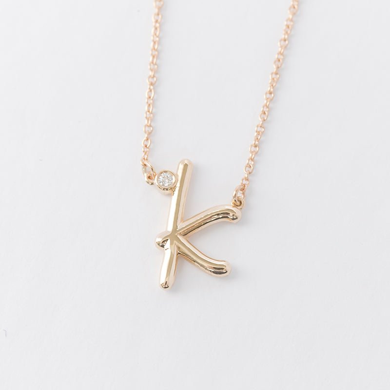 Cursive Diamond Initial Necklace | Personalized Jewellery