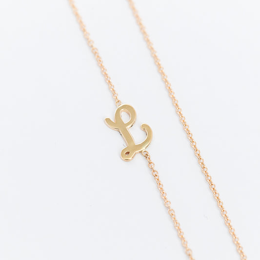 Asymmetric Small Cursive Uppercase Initial Necklace