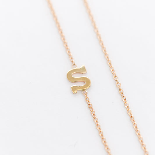 Asymmetric Mini Initial Personalized Necklace