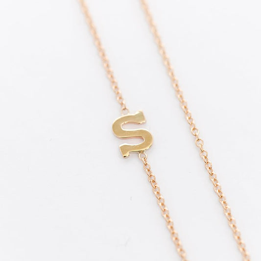Asymmetric Mini Initial Personalized Necklace