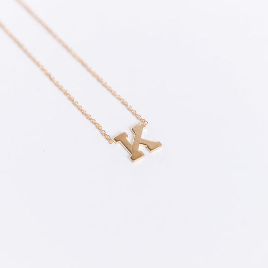 Small Block Initial Necklace