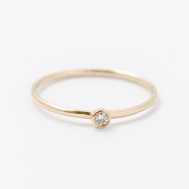 Teeny Round Diamond Ring