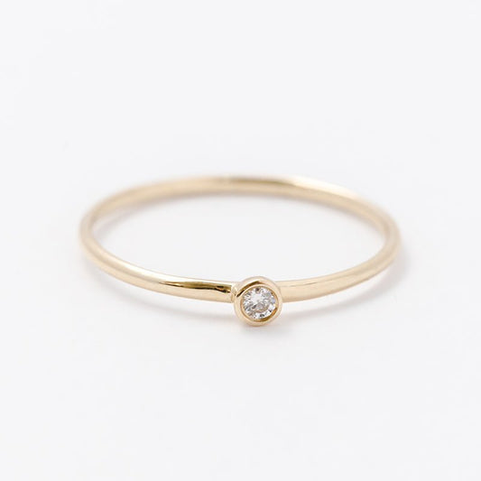Teeny Round Diamond Ring