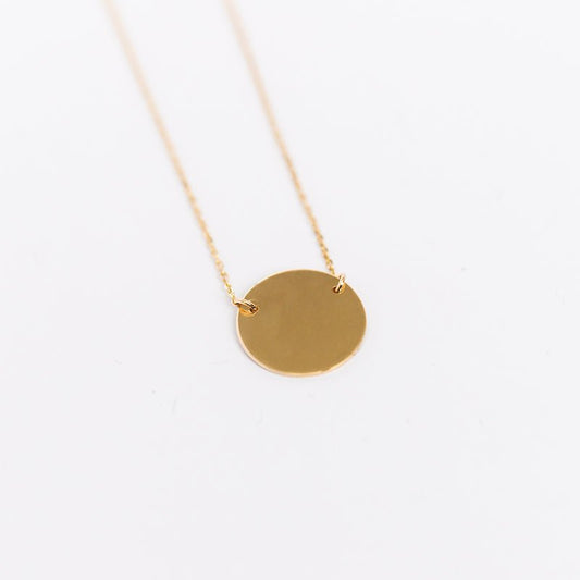 Wearing Small Disc Necklace