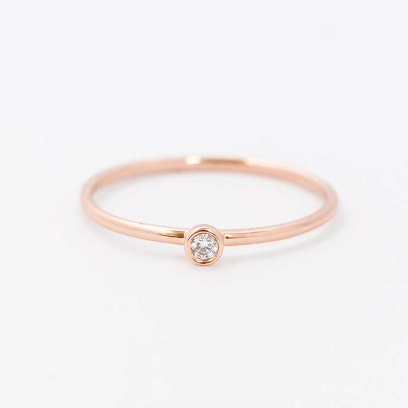 Teeny Round Diamond Ring