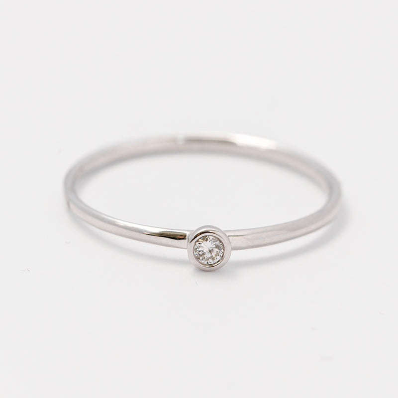 Teeny Round Diamond Ring