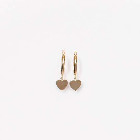 Drop Heart Oval Huggie Earring