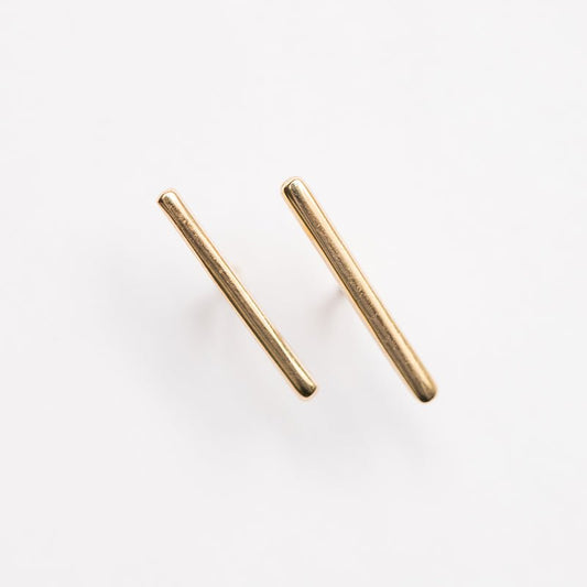 Rounded Bar Long Stud Earring