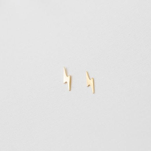 Mini Gold Lightning Bolt Stud