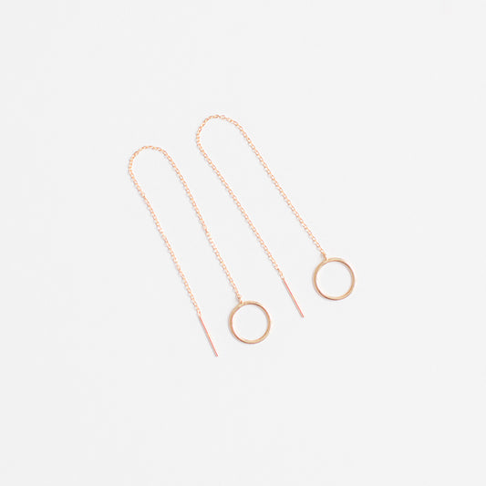Minimalist Circle Threader Earrings