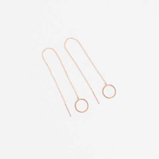 Minimalist Circle Threader Earrings