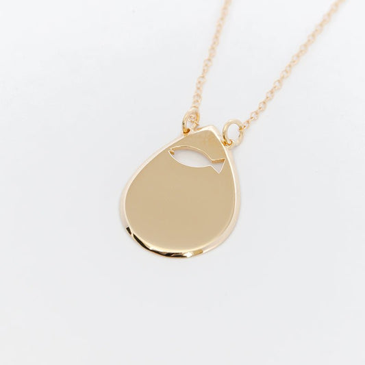 Raindrop Disc Fish Necklace