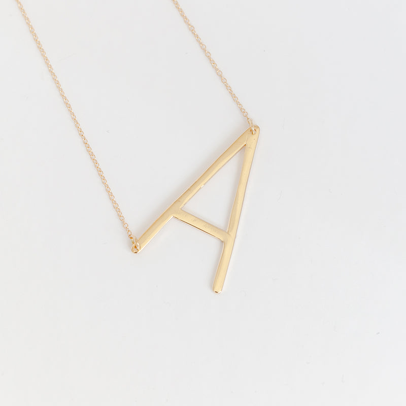 Sideways Large Initial Necklace