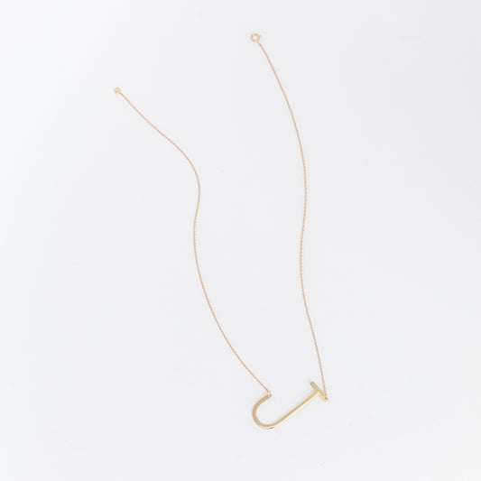 Sideways Large Initial Necklace