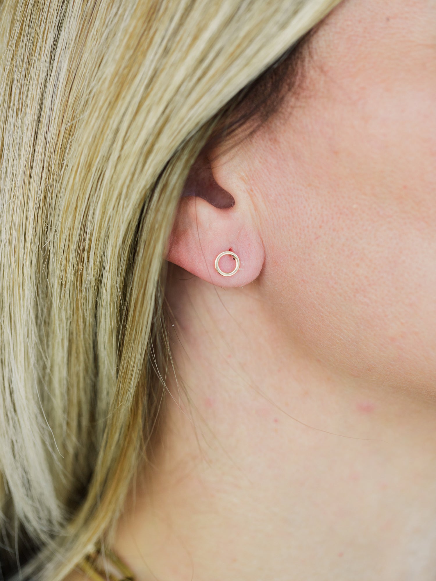 Wearing Mini Circle Studs