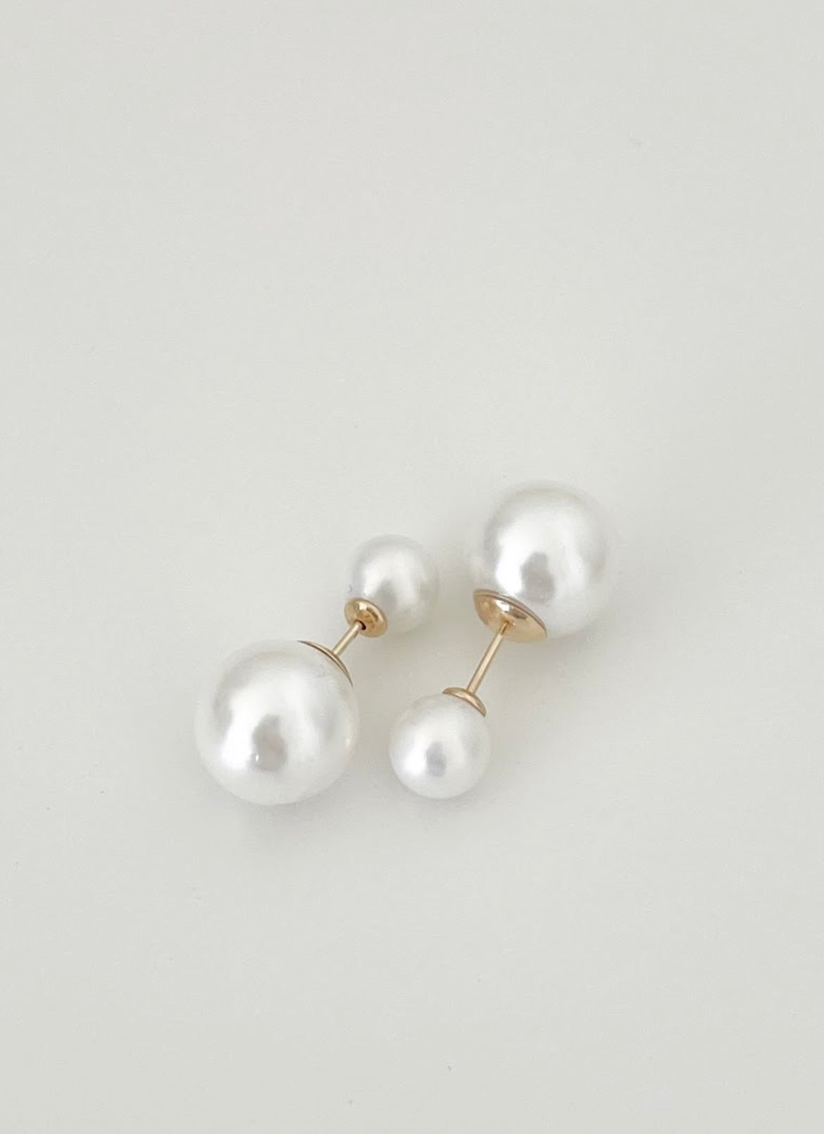 Extra Large Bian Double Pearl Studs- Top View 