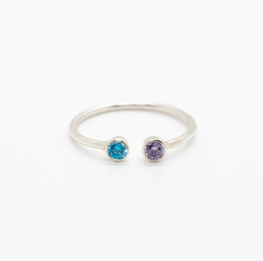 Double Bezel Birthstone Ring – Personalized Gemstone