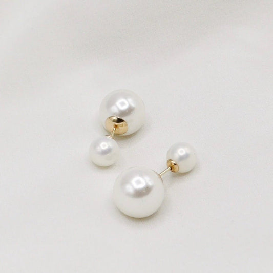 Double Pearl Studs - Large